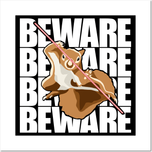 Beware Fox Eastern Gray Japanese Squirrel Lover Squirrel Posters and Art